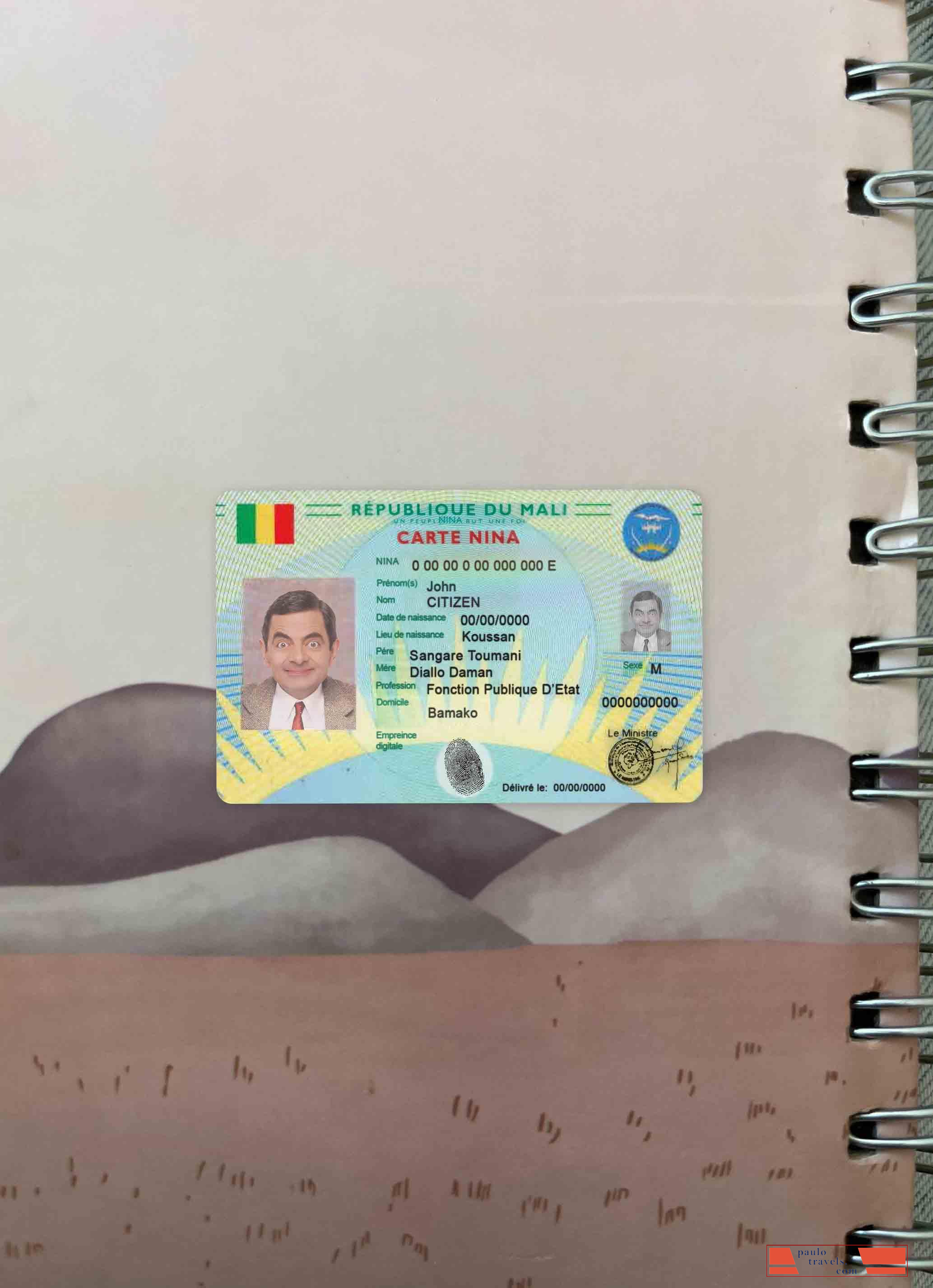 Mali Carte Nina photolook FRONT PSD template